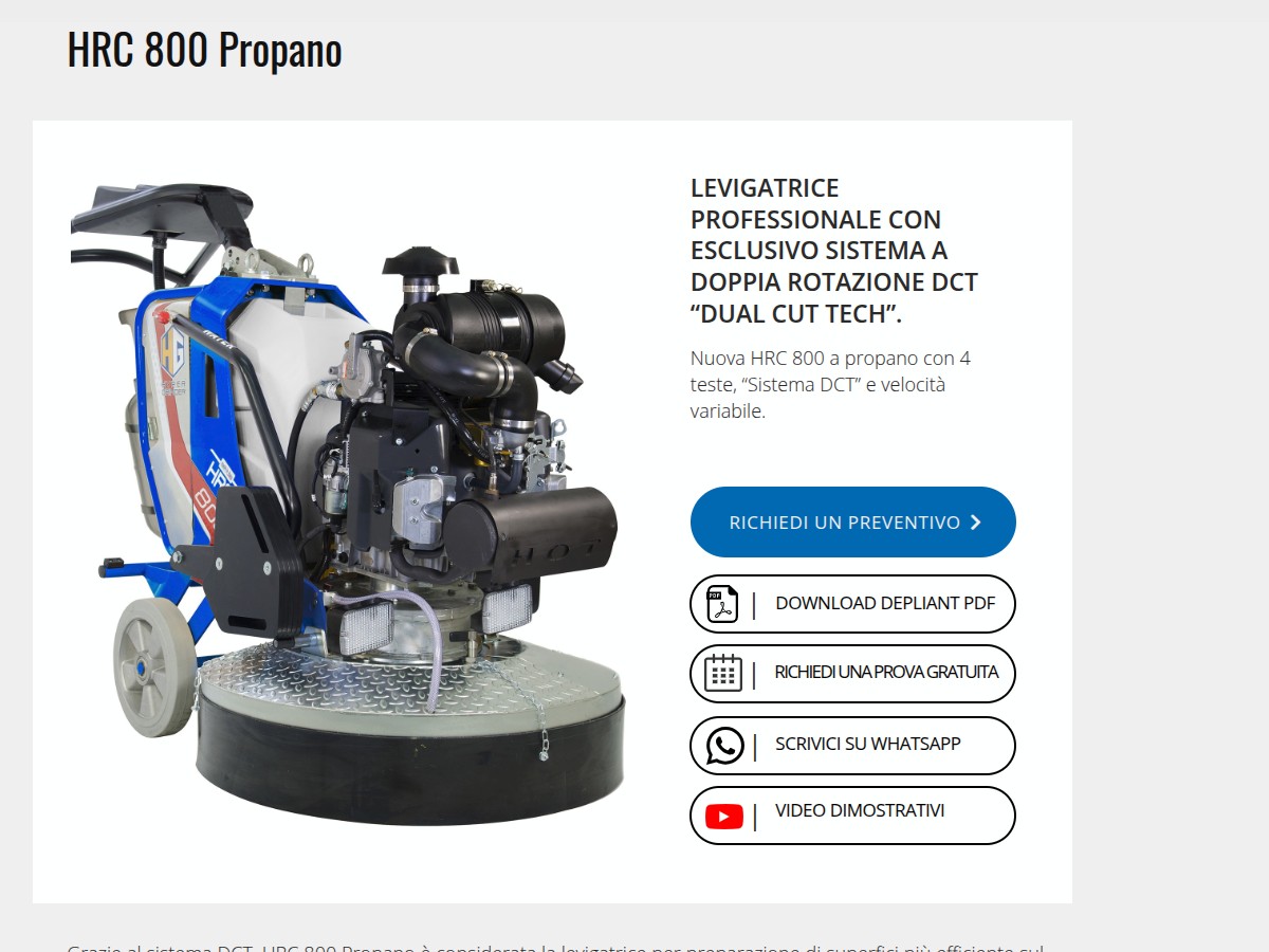 Levigatrice professionale per pavimenti Hyper Grinder HRC a propano: potenza ed efficienza per la preparazione delle superfici